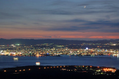 桜島から眺める鹿児島市街地の夜景