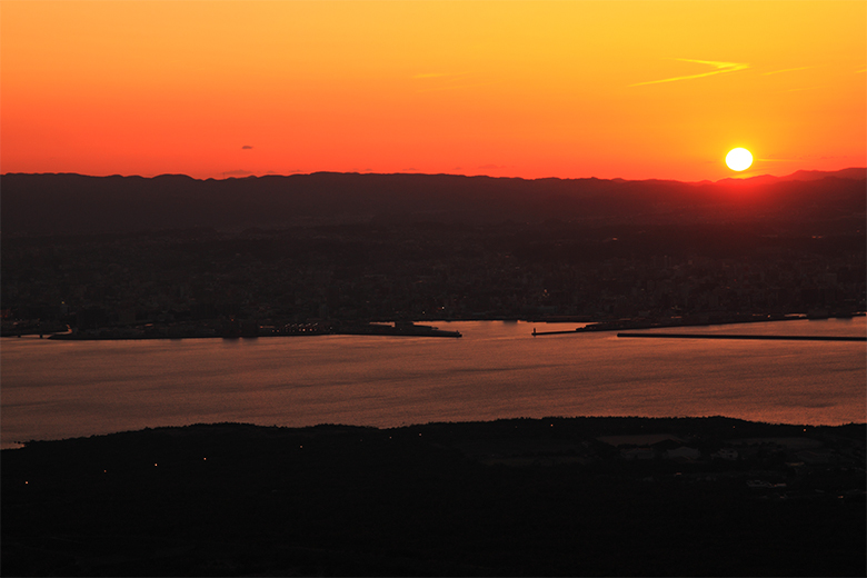 湯之平展望所の夕日